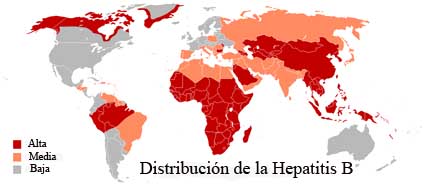 distribucion de la hepatitis B por el mundo